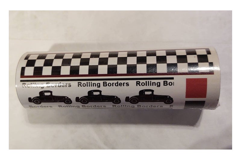 Checkered Flag Cars Wallpaper Border-4.5 Inch (Red Edge)